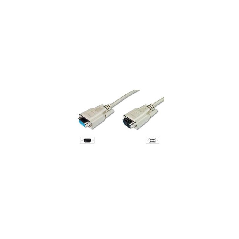 Digitus prodlužovací kabel pro VGA monitor, stíněný, šedý, měď, 3m