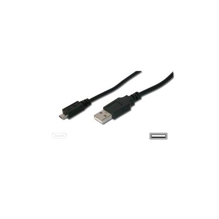 Digitus USB 2.0 kabel USB A samec na USB micro B samec, 2x stíněný, Měď, 3m