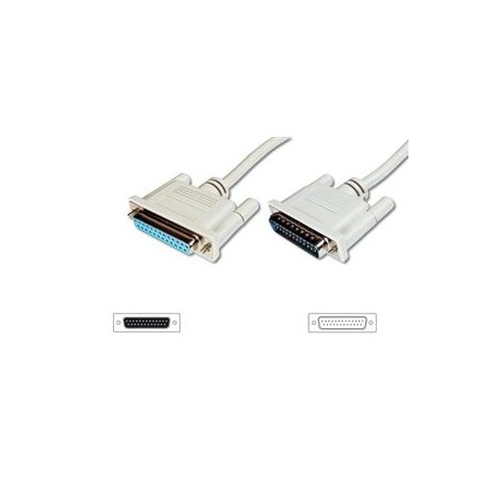 Digitus Prodlužovací kabel datového přenosu, sériový/paralelní, D-Sub25, samec/samice, 2,0 m, lisovaný,