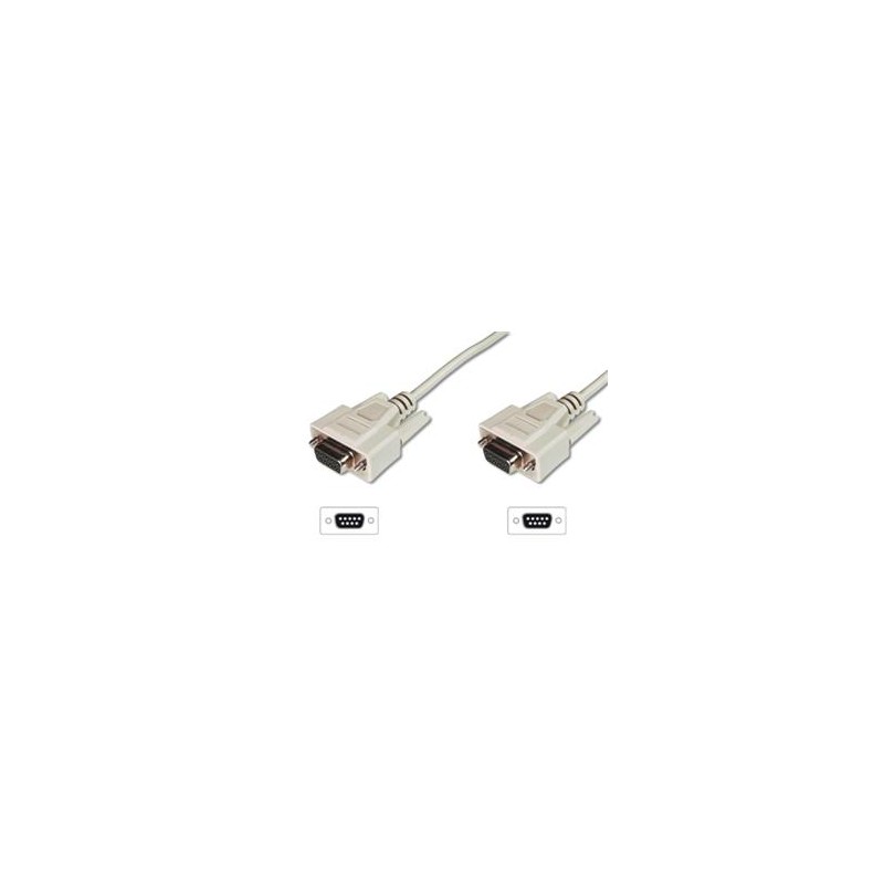 Digitus sériový kabel připojovací DB9 F/F, Měď, 2m šedý