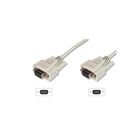 Digitus sériový kabel připojovací DB9 F/F, Měď, 2m šedý
