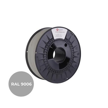 Tisková struna (filament) C-TECH PREMIUM LINE, PETG, bílý hliník, RAL9006, 1,75mm, 1kg