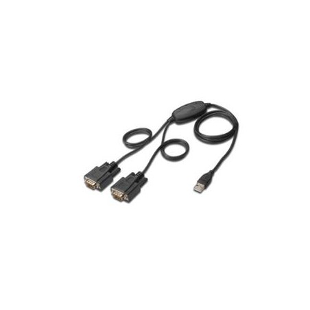 Digitus Adaptér USB na sériový port, RS232 2 x RS232, typ kabelu, Čipset: FT2232H, 1,5 m