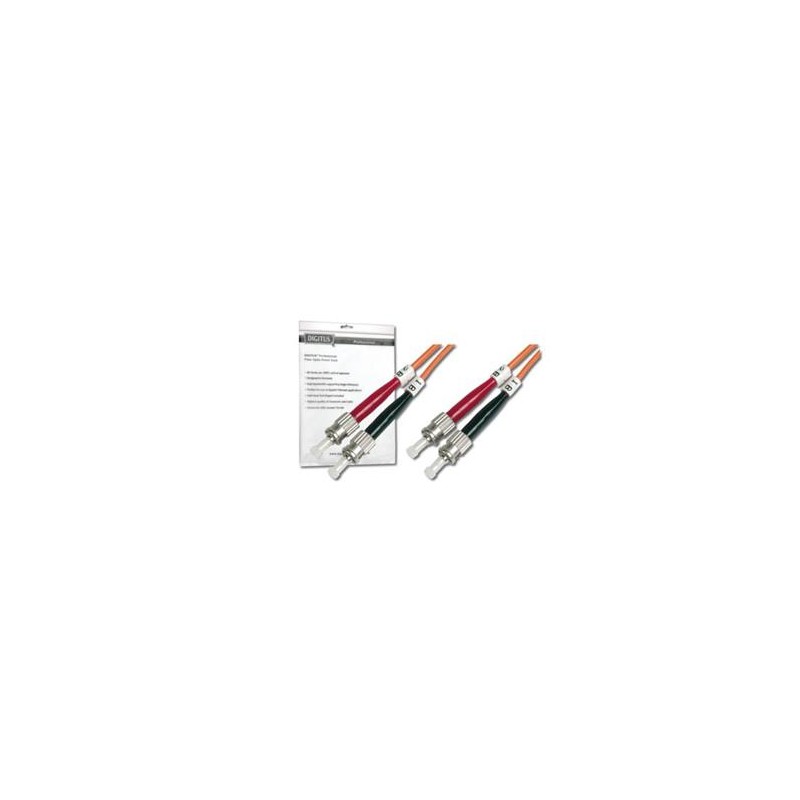 DIGITUS Fiber Optic Patch Cord, ST to ST, Multimode OM2, 50/125 µ, Duplex Length 7m
