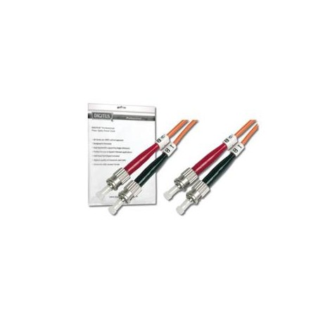 DIGITUS Fiber Optic Patch Cord, ST to ST, Multimode OM2, 50/125 µ, Duplex Length 7m
