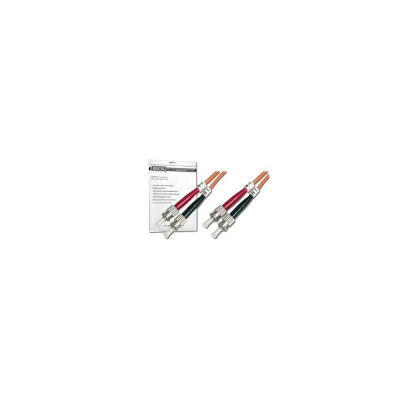 DIGITUS Fiber Optic Patch Cord, ST to ST, Multimode, OM1, 62.5/125 µ, Duplex Length 3m