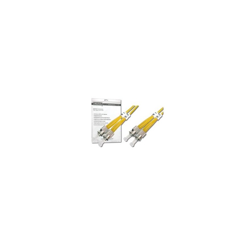 DIGITUS Fiber Optic Patch Cord, ST to ST, Singlemode, OS1, 09/125 µ, Duplex Length 3m