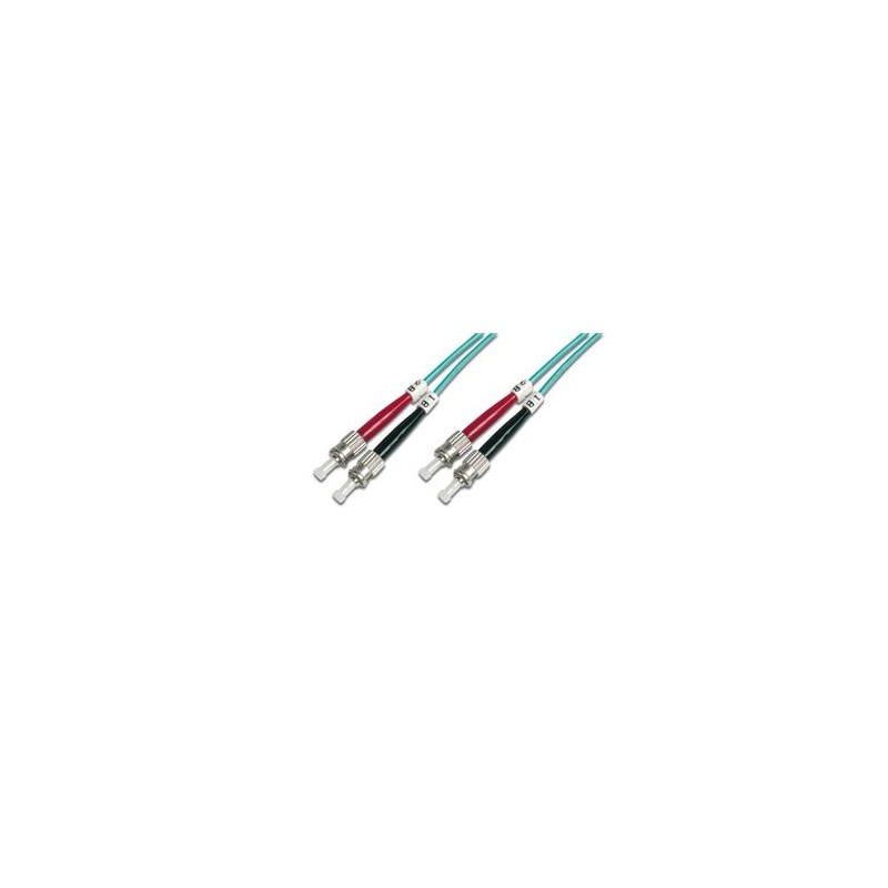DIGITUS Fiber Optic Patch Cord, ST to ST, Multimode, OM3, 50/125 µ, Duplex Length 7m
