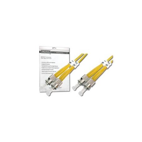 DIGITUS Fiber Optic Patch Cord, ST to ST, Singlemode, OS1, 09/125 µ, Duplex Length 5m