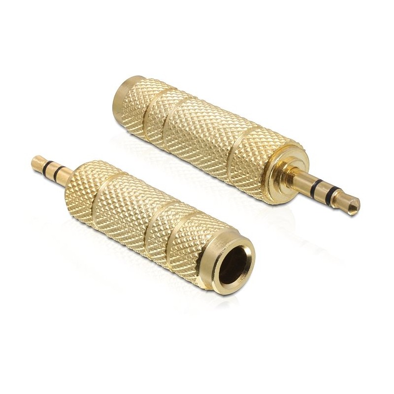 Delock adaptér stereo jack 3,5 mm samec na stereo jack 6,35 mm samice
