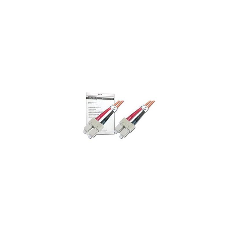 DIGITUS Fiber Optic Patch Cord, SC to SC, Multimode, OM1, 62.5/125 µ, Duplex Length 3m