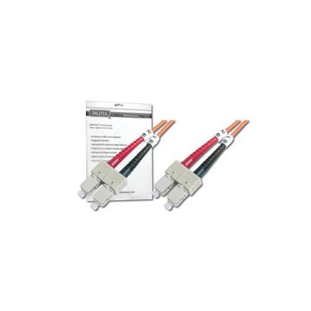 DIGITUS Fiber Optic Patch Cord, SC to SC, Multimode, OM1, 62.5/125 µ, Duplex Length 10m