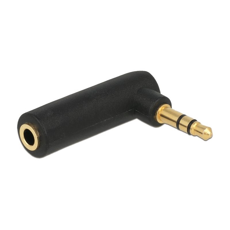 Delock audio adaptér stereo jack 3,5 mm 3 pin samec na samici pravoúhlou