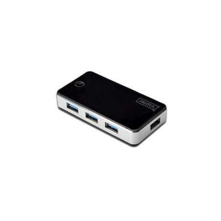 Digitus USB 3.0 Hub 4-port + napájecí zdroj, černý