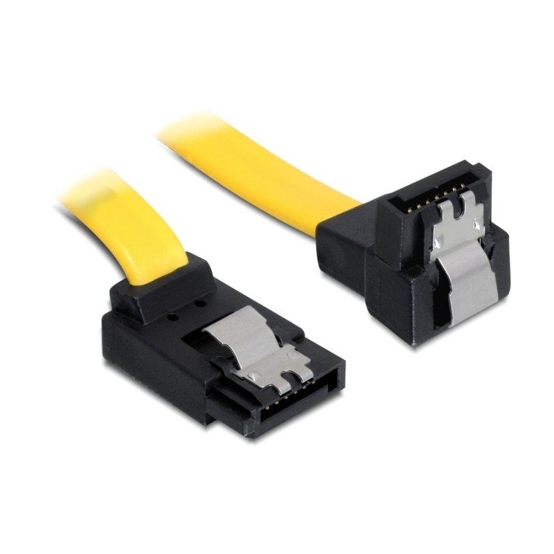 Delock kabel HDD SATA 20 cm pravoúhlý nahoru/dolů, žlutý