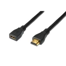 Digitus HDMI High Speed s Ethernetem prodlužovací kabel, typ A, M / F, 2,0 m, HDMI 1.4, UL, bl, zlacené kontakty