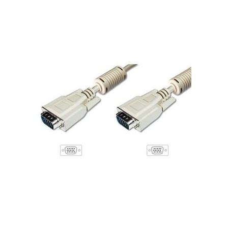 Digitus Připojovací kabel monitoru VGA, HD15 M/M, 20 m, 3Coax/7C, 2xferit, be