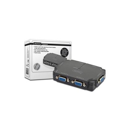 DIGITUS Video Rozbočovač compact 1 PC- 4 Monitory 350 MHz, HDSUB 15/M - 4xHDSUB 15/F, Max. 1920 x 1080p