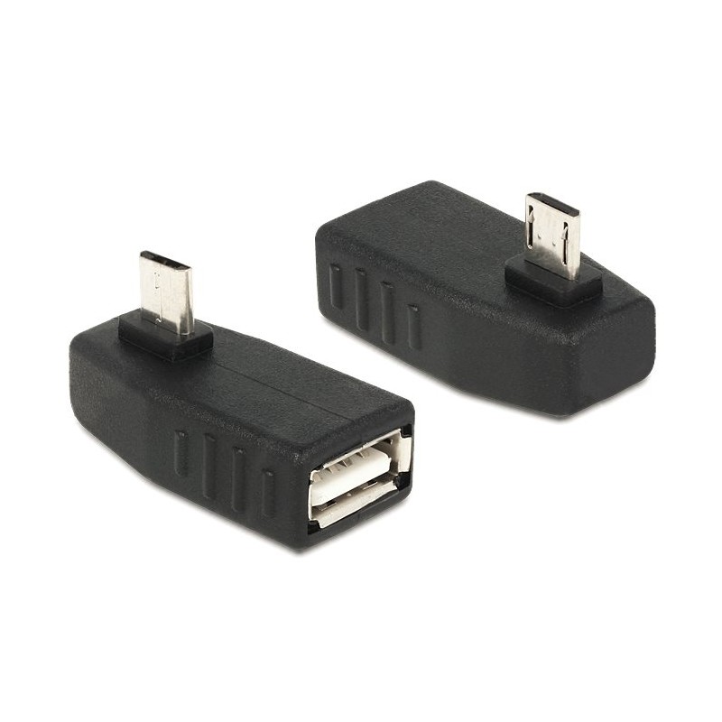 Delock Adapter USB micro-B samec USB 2.0-A samice, OTG, pravoúhlý 270°