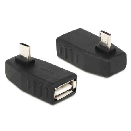 Delock Adapter USB micro-B samec USB 2.0-A samice, OTG, pravoúhlý 270°
