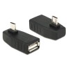 Delock Adapter USB micro-B samec USB 2.0-A samice, OTG, pravoúhlý 270°