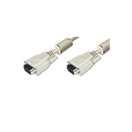 Digitus Premium připojovací VGA kabel, 3xstíněný, 2xferity, černá/šedá, AWG28, CU, šedý 5m