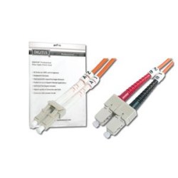 DIGITUS Fiber Optic Patch Cord, LC to SC, Multimode 50/125 µ, Duplex Length 5m OM2