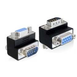 Delock adaptér Sub-D 9 pin samec samice 90° pravoúhlý