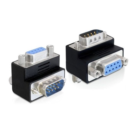 Delock adaptér Sub-D 9 pin samec samice 90° pravoúhlý
