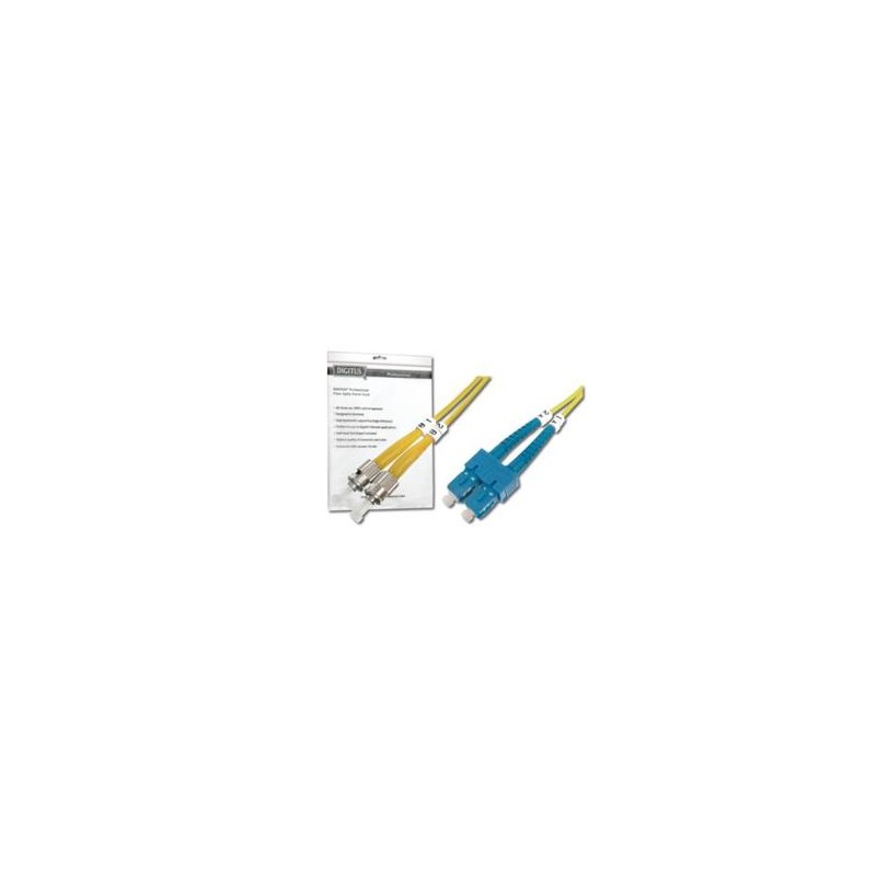DIGITUS Fiber Optic Patch Cord, ST to SC, OS2, Singlemode 09/125 µ, Duplex, Length 5m