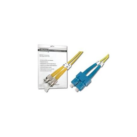 DIGITUS Fiber Optic Patch Cord, ST to SC, OS2, Singlemode 09/125 µ, Duplex, Length 10m