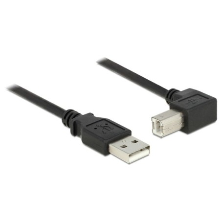 Delock kabel USB 2.0 A samec USB 2.0 B samec, pravoúhlý, 2 m