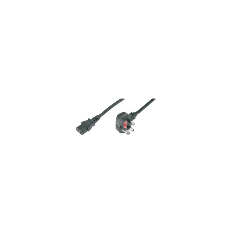 Digitus Napájecí kabel, zástrčka UK, úhlová 90 ° - C13 M / F, 1,8 m, H05VV-F3G 0,75qmm, pojistka 5A, černá