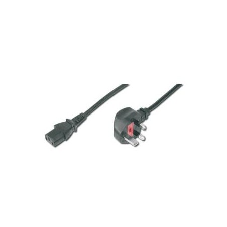 Digitus Napájecí kabel, zástrčka UK, úhlová 90 ° - C13 M / F, 1,8 m, H05VV-F3G 0,75qmm, pojistka 5A, černá