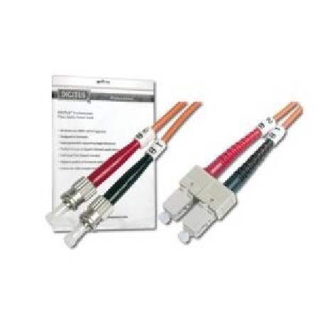 DIGITUS Fiber Optic Patch Cord, ST to SC, Multimode 50/125 µ, Duplex Length 3m