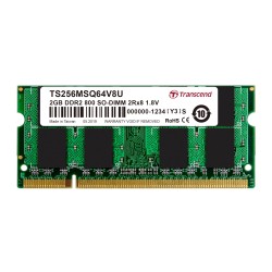 Transcend - TS256MSQ64V8U - Memory, 2GB, SODIMM, DDR2, 800MHZ
