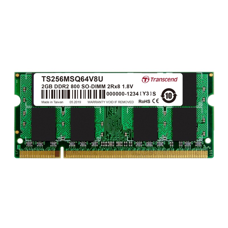 Transcend - TS256MSQ64V8U - Memory, 2GB, SODIMM, DDR2, 800MHZ