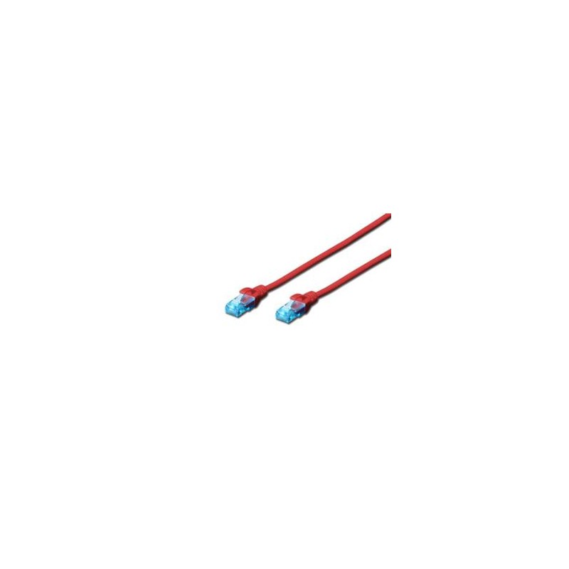 Digitus Ecoline Patch Cable, UTP, CAT 5e, AWG 26/7, červený 5m, 1ks