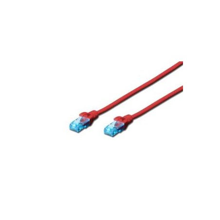 Digitus Ecoline Patch Cable, UTP, CAT 5e, AWG 26/7, červený 5m, 1ks