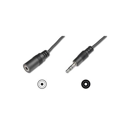 Digitus Audio prodlužovací kabel, stereo 3,5 mm 1,50 m, CCS, 2x0,10 / 10, stíněný, M / F, černý