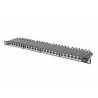 DIGITUS CAT 6A Patchovací panel třídy EA, stíněný, 0,5U 24 portů RJ45, vč. protiprachový kryt, 8P8C, černý