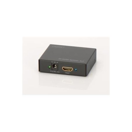 Digitus 4K HDMI Rozbočovač 1x2,, podporuje audio, DSD audio, HD Audio, černý