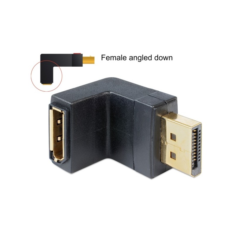 Delock Adapter Displayport 1.1 male Displayport female angled down