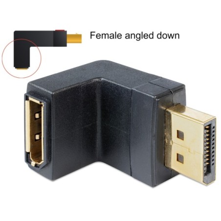 Delock Adapter Displayport 1.1 male Displayport female angled down