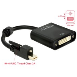 Delock Adaptér mini Displayport 1.2 samec se šroubky DVI samice 4K aktivní černý