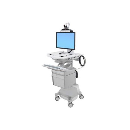 ERGOTRON StyleView® Telemedicine Cart, Single Monitor, Powered, pojízdný vozík s napájením, LCD, PC, telekomunik.