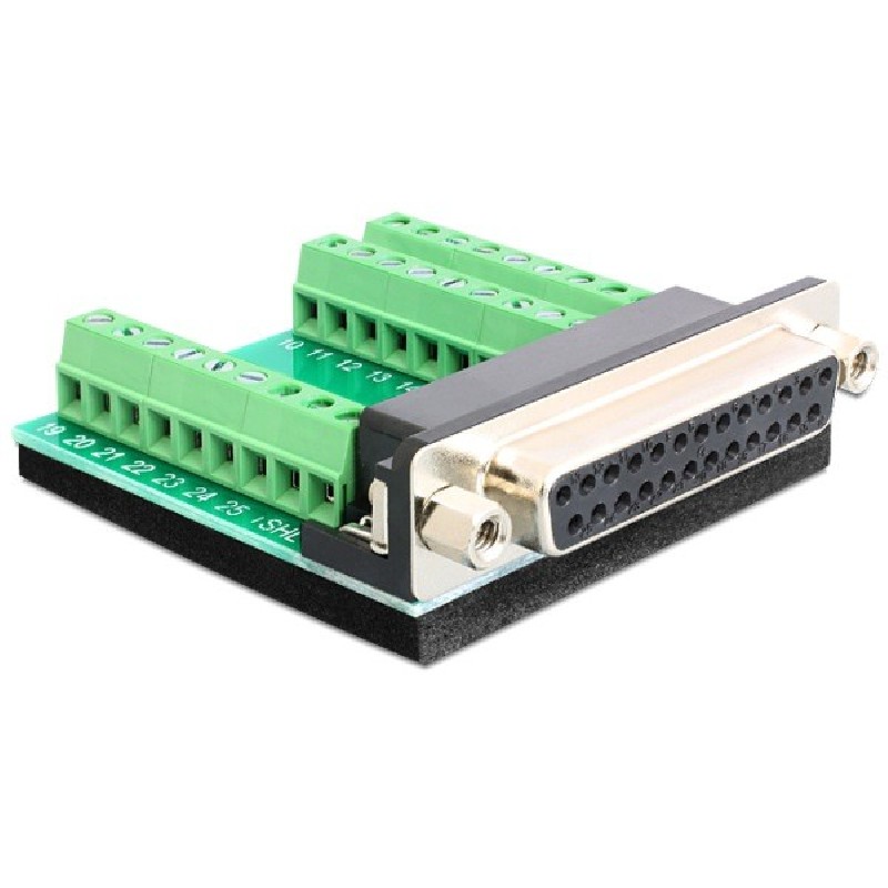 Delock adaptér Sub-D 25 pin samice svorkovnice 27 pinů