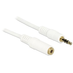 Delock Stereo Jack Extension Cable 3.5 mm 3 pin male female 1 m white