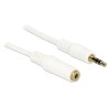 Delock Stereo Jack Extension Cable 3.5 mm 3 pin male female 1 m white