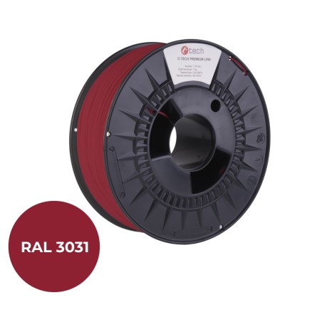 Tisková struna (filament) C-TECH PREMIUM LINE, ABS, orientální červená, RAL3031, 1,75mm, 1kg
